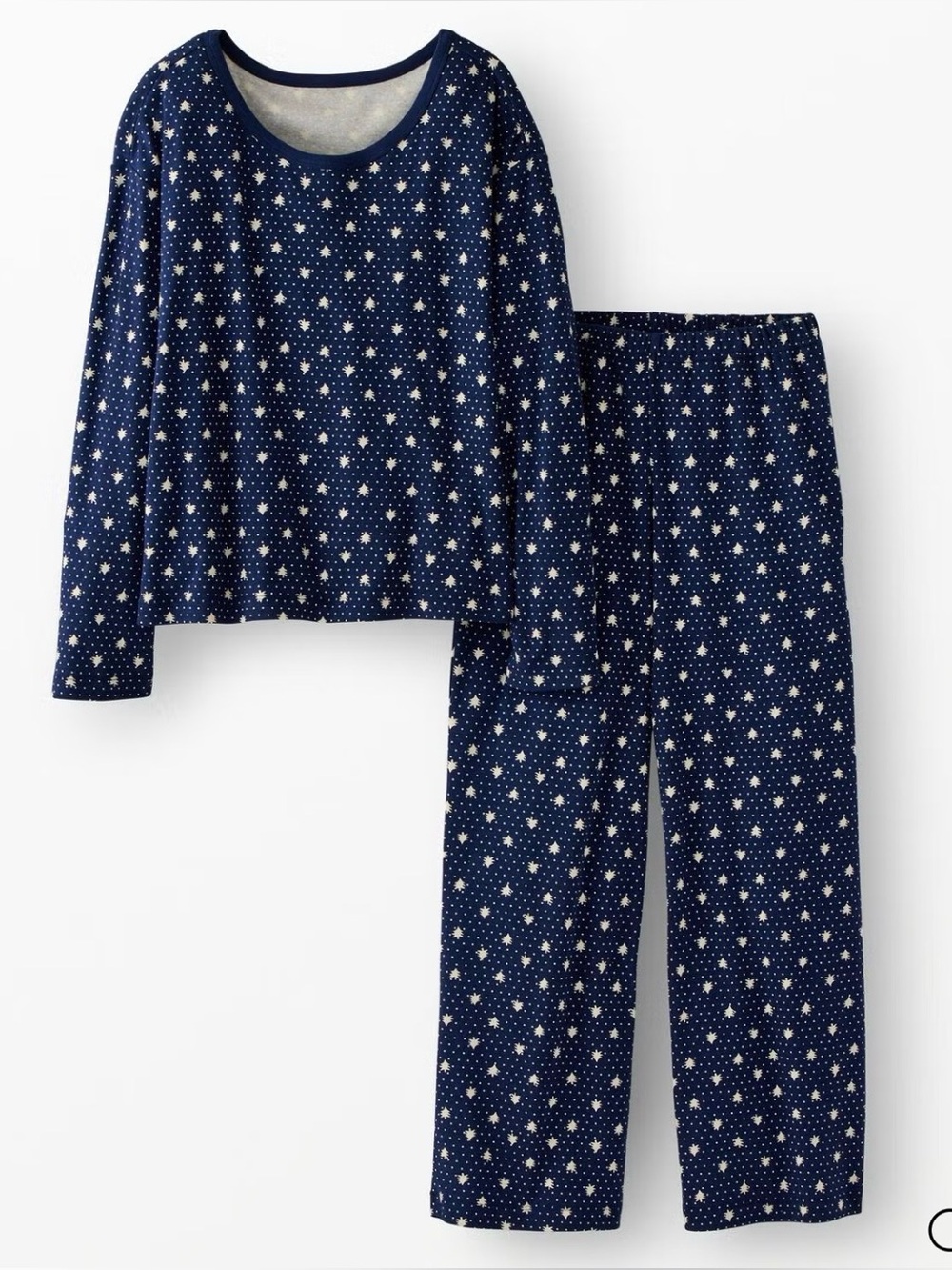 Hanna Andersson Women's Wide Leg Pajama Set in Navy Forest Size Medium